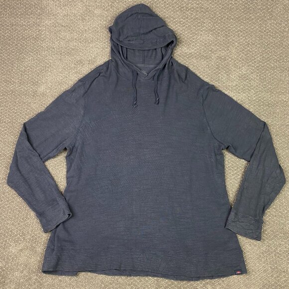 Faherty Sunwashed Slub Hoodie Men's XXL Blue Gray Organic Cotton 2XL MKC0096 - Picture 1 of 9